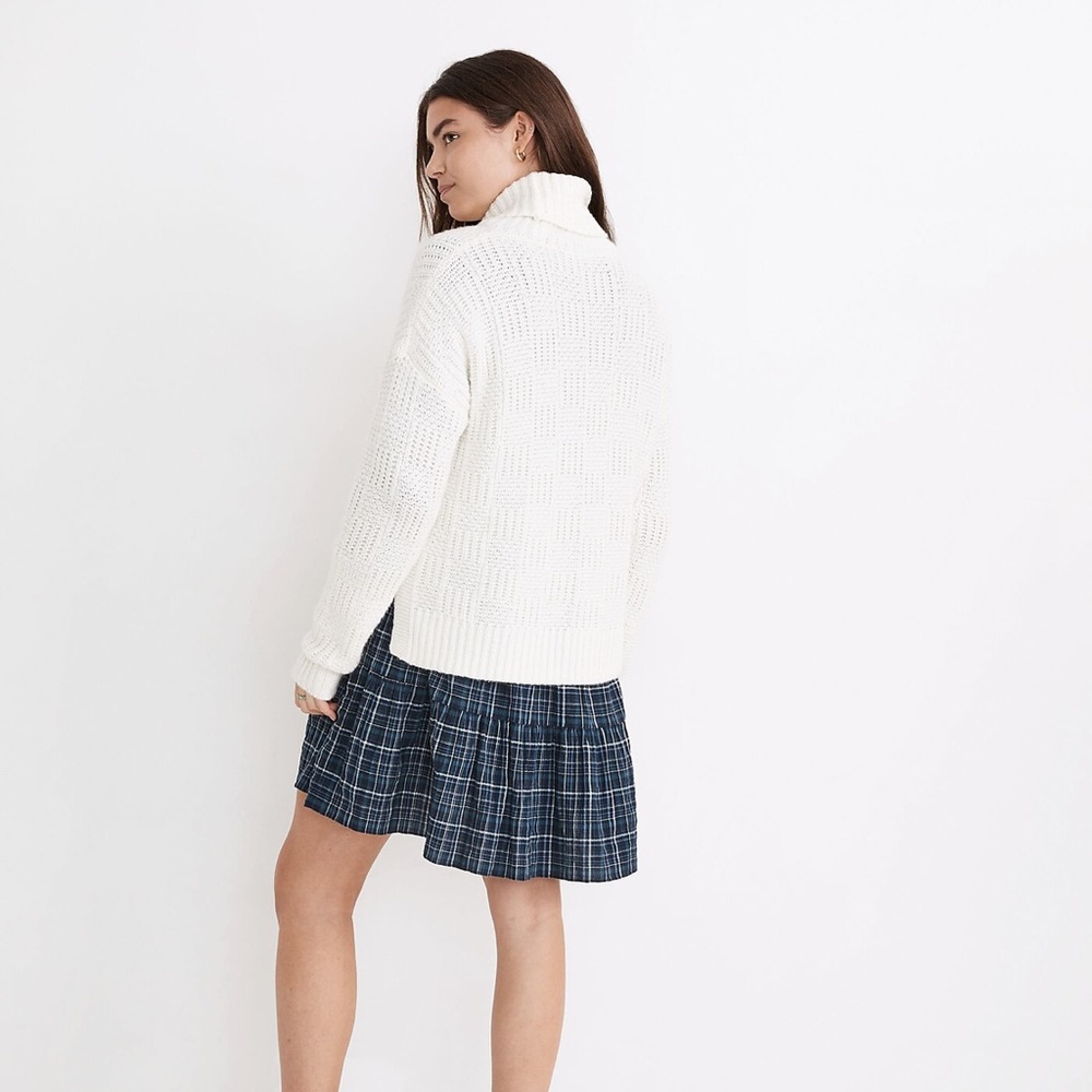 NWT Madewell Checkered Turtleneck Sweater - Picture 4 of 6